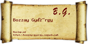 Bozzay György névjegykártya