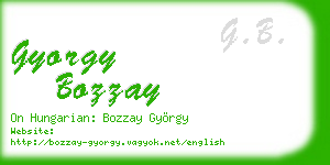 gyorgy bozzay business card